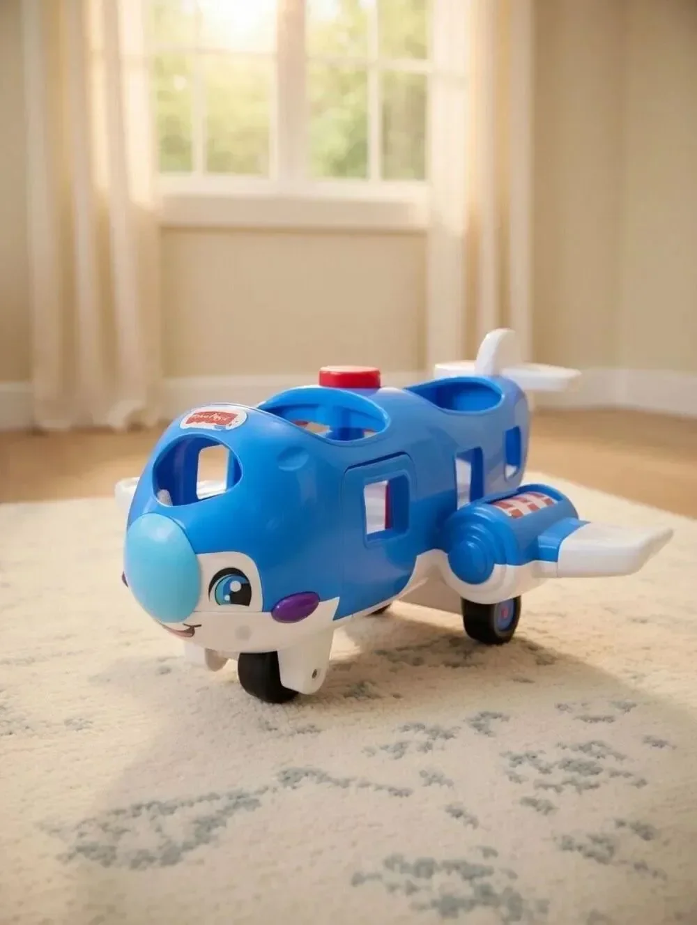 Fisher Price Little People Jet Plane Blue Talking Musical Lights Sounds Tested
